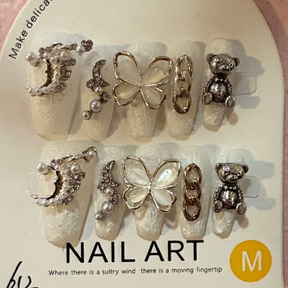 Gold and Silver Nail Art Charms